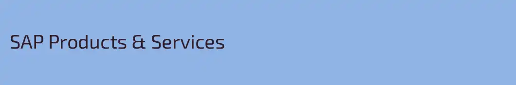 SAP Products & Services